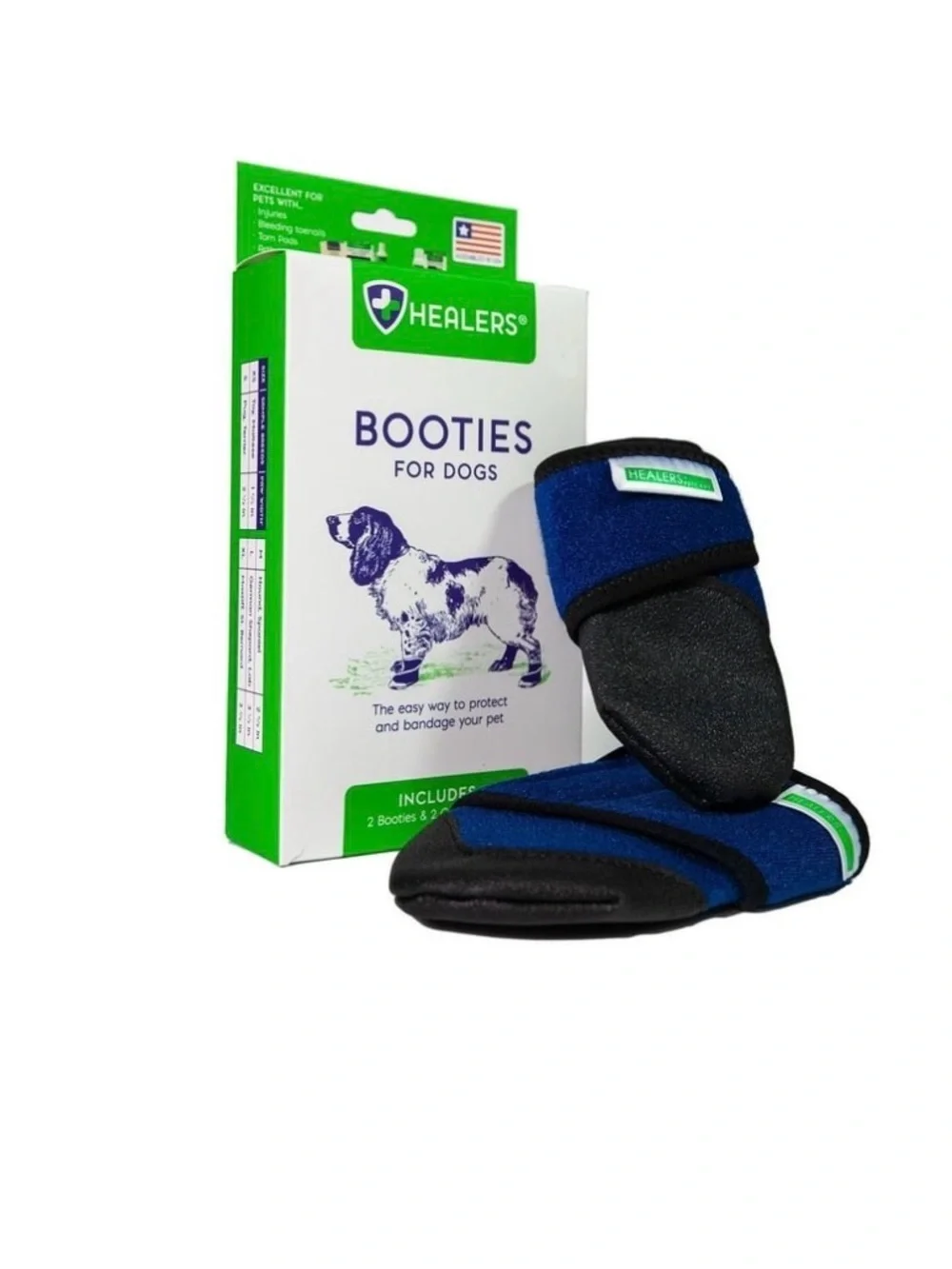 New in box Healers Booties for Dogs - Large, Blue